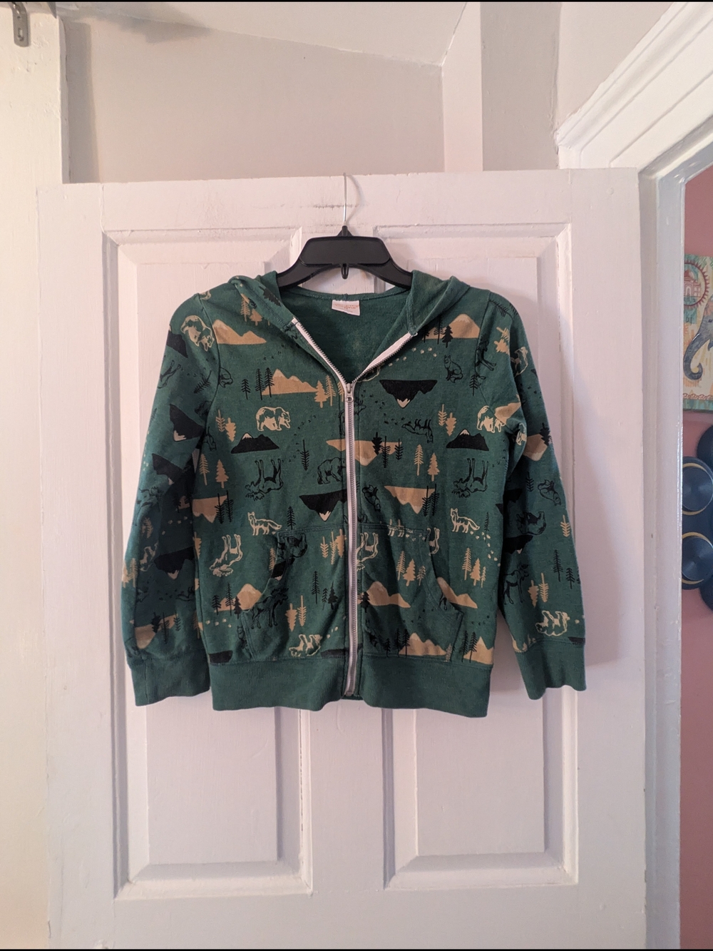 jumping beans Green Zip Hoodie with Nature Print